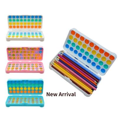 China Fashion\Durable Bubble\New Style New Arrival Push Noise Stir Sensory Noise Toy Big Capacity Silicone Popit She Pencil Case Pouch For Student for sale