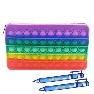 China Fashion\Low MOQ New Style Busy Person Toys Wholesale Durable\New Relaxation Student Popper Pop It Pencil Case Pencil Case for sale