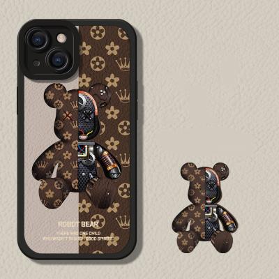 China 100% Tide Eco-friendly Brand Case Phone Violent Bears For Apple 13 Cell Phone Shell New For iphone12promax Inclusive Lens Clay for sale