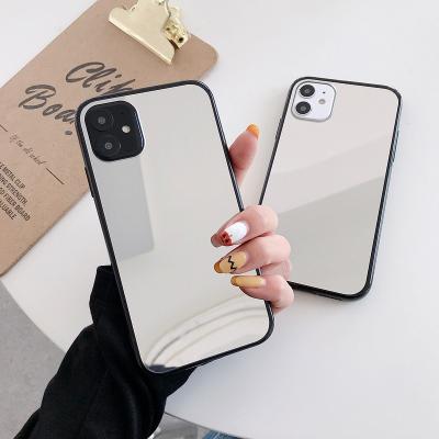 China DIAL Black Edge Mirror Phone Case For iPhone 13 12 11 Pro X XS Max XR Soft TPU Protective Case For iPhone 6s 7 8 PLUS Mirror Case for sale