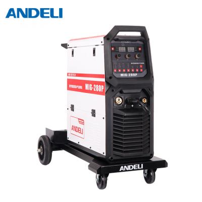 China Building Material Shops ANDELI Single Phase MIG Double Pulse Welding Machine Intelligent Aluminum Inverter 18M/Min MIG Welding Welders doublesystemMIG-280Pmig for sale