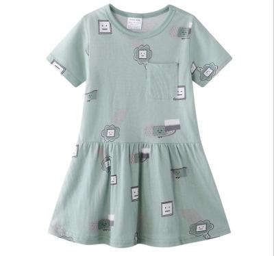 China Wholesale Washable Children's Soft Cute Princess Dress Cartoon Printed Comfortable Girl Dress for sale