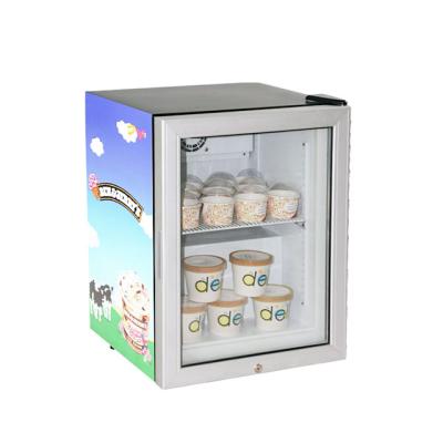 China Commercial COMPRESSOR Mini Counter Top Freezer Ice Cream Beverage Display Fridge Freezer Fridge for sale