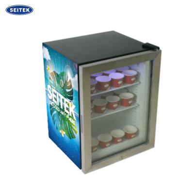 China COMPRESSOR worktop high quality single glass door small ice cream freezer for store for sale