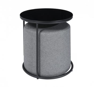 China modern cheap space saving glass end table and stools for sale