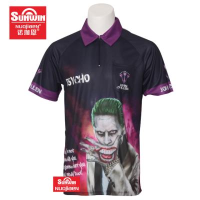 China Custom logo dart polo sublimation print tank top polyester anti shrink anti-shrink design your own gedruckt for team bedrucken the darts shirt for sale