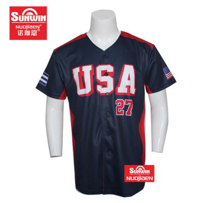 China Antibacterial Singlet Blue Custom Baseball Jerseys Youth Baseball Jersey Dry Fit Yankees for sale