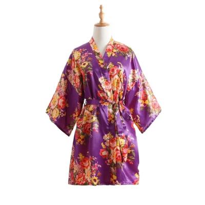 China QUICK DRY QUICK DRY Long Sleeves Floral Kimono Bridal Shower Long Robe For Women for sale