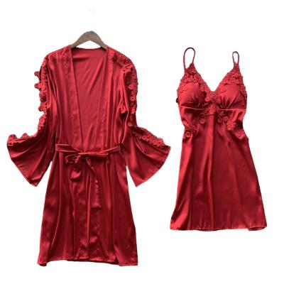 China QUICK DRY QUICK DRY Silk Women's Nightwear Pajamas Sleepwear Long Robe for sale