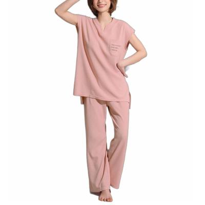 China Women Breathable Cotton Spandex Pajamas Home Wear Lounge Wear for sale