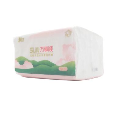 China Cheap Hot Selling Golden Soft Box Tissue Box 2 Ply 250 Color Wood Pulp Sheet Facial Printed Facial Tissue Tissue Paper for sale