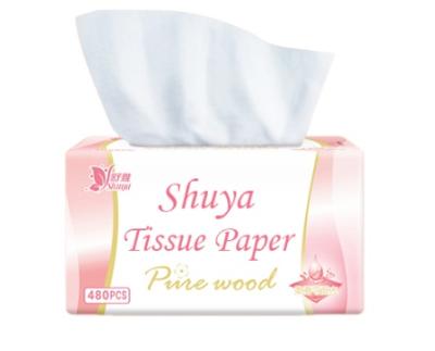 China China Guangxi Shuya Eco-friendly Household Absorbent Pulp 3 Ply Facial Tissue Tissue Paper for sale