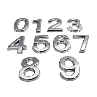 China Waterproof+Eco-friendly Cheap Wholesale Custom Sliver 3d Plastic Alphabet Badge Chrome Car Letters Numbers Logo Stickers for sale