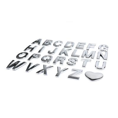 China Waterproof+Eco-friendly Custom 3d Abs Plastic Letter Logo Chrome Auto Emblem Badge Car Stickers With Adhesive for sale