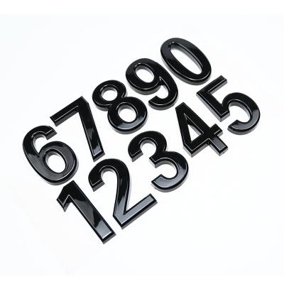 China Waterproof+Eco-friendly Custom Wholesale 2.5cm 3cm 3.5cm Abs Plastic Silver Black Chrome Car Letter Number Emblem With Self-Adhesive for sale