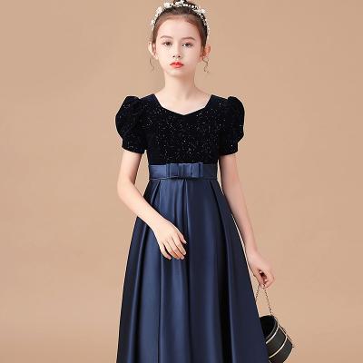 China High-end customized elegant and dignified navy blue banquet evening dress graduation gown for sale