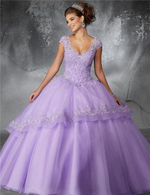 China New V-neck  Quinceanera Dresses Puffy Ball Gown Sweet Dress NBW14 for sale