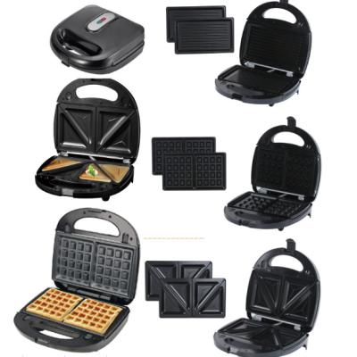 China 2021 new hotel no-stick egg sandwich makers 3 in 1 panini waffle maker sandwich makers with factory price for sale