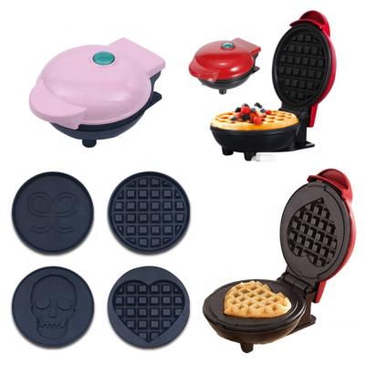 China Hot Selling Mini Adjustable Thermostat Amazon Waffle Maker Machine Heart Shape Waffle Maker Machine DIY Waffle Maker Snack Maker for sale