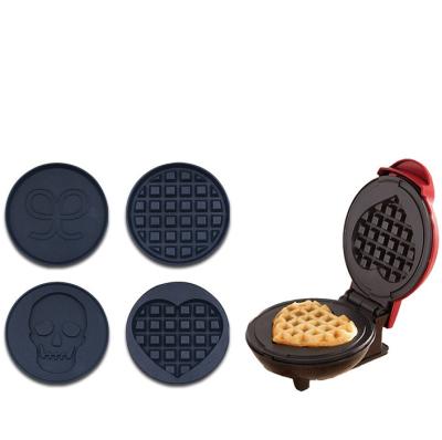 China Adjustable Thermostat Factory Direct Sell 2021 Mini Waffle Maker Waffle Maker Machine Colorful No-Stick Dish Mini Heart Waffle Maker With Variety Dish Type for sale