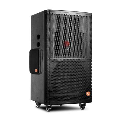 China PORTABLE 15 Inch Three Way Professional Stage Powered Active PA Speaker With Microphone for sale