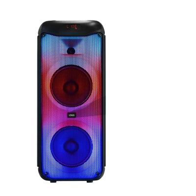 China None Dual 8 Inch Portable Flame Light Party Speaker With Microphone for sale