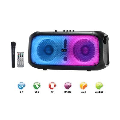 China None Dual 6.5 Inch OEM Party Box Cheap Dynamic Lightweight Portable Karaoke Speaker for sale