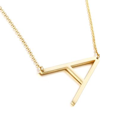 China European and American simple titanium steel jewelry gold fashion English letter clavicle necklace for women and men for sale