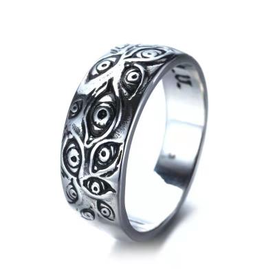 China Hiphop Factory Price European and American Devil's Eye New Fashion Jewelry Customized Men's Alloy Ring for sale