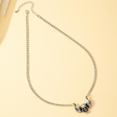 China Trendy Retro Halloween Women's Pendant Necklace Fashionable Best Selling Jewelry Skull Soft Clavicle Chain Women's Pendant Necklace for sale