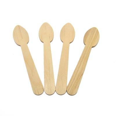 China Outdoor /fast food/Travel Disposable Mini Bamboo Ice Cream Dessert Spoon for sale