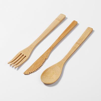 China Viable High Quality Kitchen Spoon Fork Knives Set Custom Made Bamboo Food Grade With New Style for sale