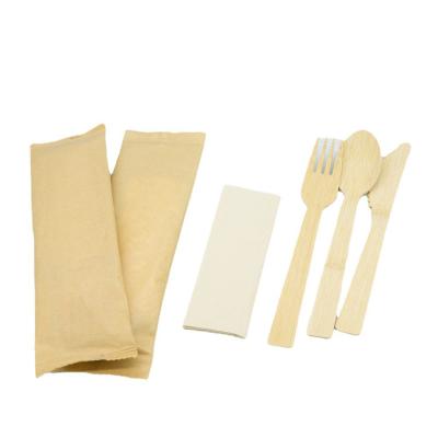 China New Style Disposable Biodegradable Fork Knife Bamboo Spoon Set Eco-Friendly Disposable Fork Bamboo Spoon for sale