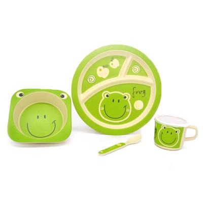 China Sustainable Animal Tableware 5PCs Table Beware Bamboo Fiber Kid Dinner Beware Of Kids Dinnerware Set Sets for sale