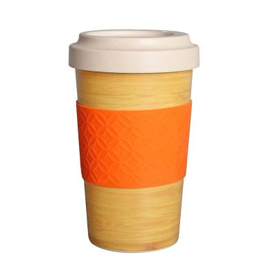 China Wholesale Custom Sustainable Eco-Friendly Portable Biodegradable Reusable Bamboo Coffee Mug Viable Fiber Coffee Cup With Lid Logo for sale