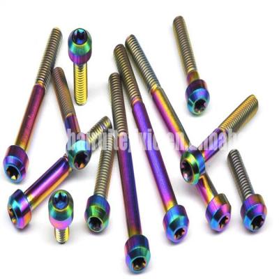 China HEX Anodized Titanium Bolts Head Screws Rainbow Color Torx for sale