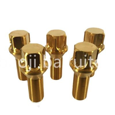 China Gold Color Socket Hexalobular Automotive Retrofit Titanium Bolt Anti-theft Titanium Alloy Bolt for sale