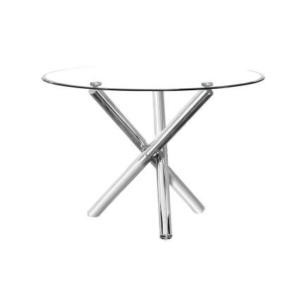 China Modern crystal table sillas de comedor 4 mesa de comedor a metal d'en de pieds de la verre a d'en de manger for sale