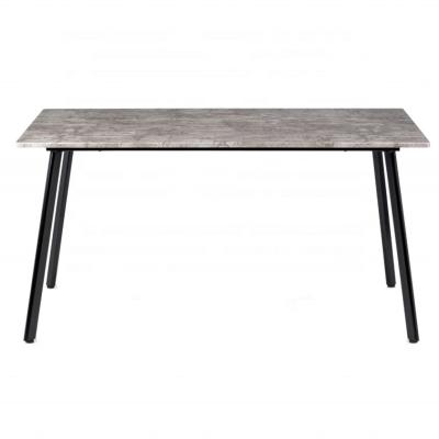 China New Design Adjustable Simple Dining Room Furniture Gray Marble Wood Top Metal Rectangular Leg (Other) Dining Kitchen Dining Table for sale