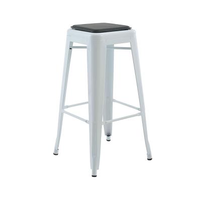 China Modern Wholesale Cheap Industrial Kitchen Counter Furniture Vintage Metal Bar Stool Stackable Bar Chair for sale