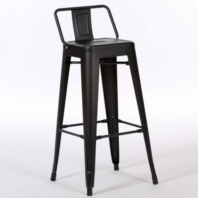 China Comfortable Black Metal Bar Stool High Bar Stool Chair Black Sillas Altas Para for sale