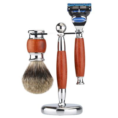 China High Quality Pure Badger Skin Friendly Brush Set for Men Safety Razor Factory OEM Razor Shaving Brush for sale