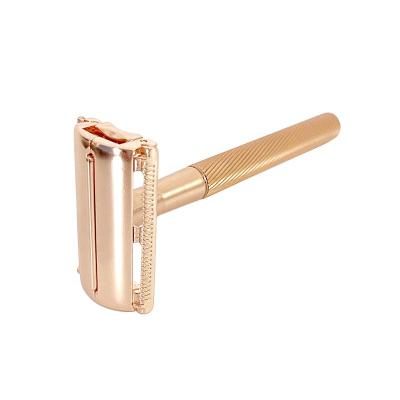 China Twin Butterfly Butterfly Safety Razor Women's Opening Blade Safety Razor Rose Gold Color For Body for sale