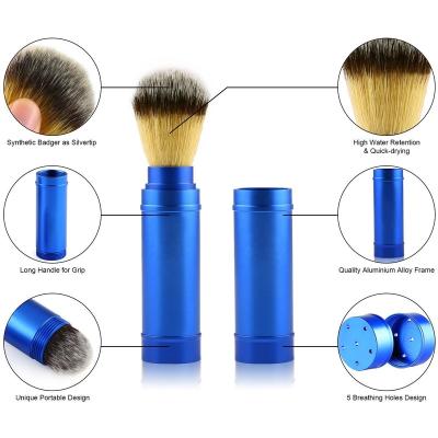 China Handheld Shaving Brush Travel Portable Men's Shaving Brush Folding Folding Sytheric Hair Brush Shaving Kit for sale