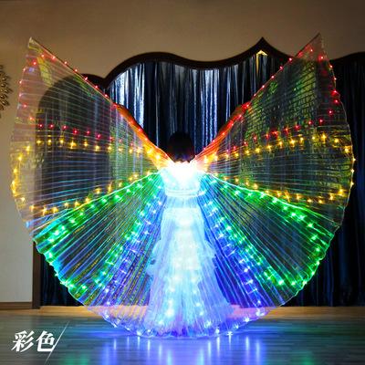 China Economical Lights 182 Degrees Durable Customization Colorful Adult Fairy Belly Dance 360 ​​Led Isis Wings Dance Costume for sale