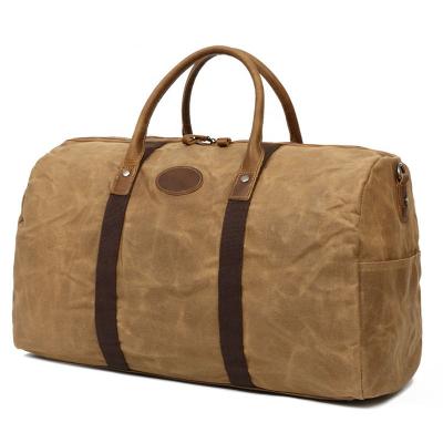 China ENGLAND STYLE men and women carry on overnight waterproof waxed canvas travel bag for sale