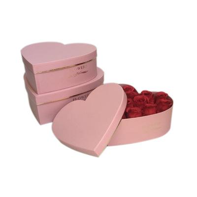 China Eco-Friendly Wholesale Cheap Valentine Day Luxury High Quality Heart Shaped Love Heart Flowers Custom Box for sale