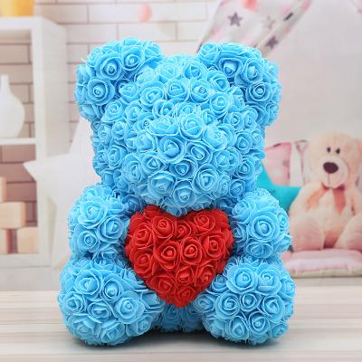 China Eco-Friendly Big Foam Flower Real Rose Giant Preserved Box PE Rose Bear Teddy Bear For Valentine Gifts 25cm 40cm 70cm for sale