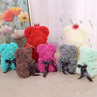 China Eco-Friendly High Quality Customizable 2021 Valentine Gift Simplicity Roses Teddy Bear for sale