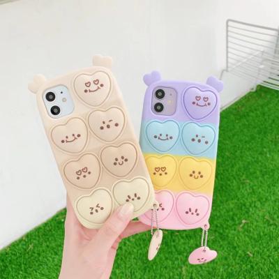 China 2021 Anti-Fall Relaxing Bubble Restless Person Soft Toys Silicone Phone Case Push Pops Case For iphone 12 Pro Max Cover for sale